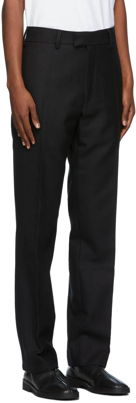 3MAN Black Wool Twill Trousers