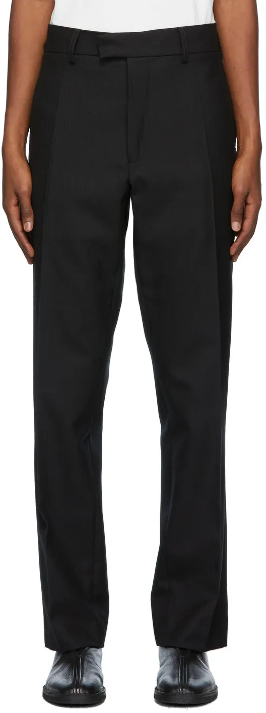 3MAN Black Wool Twill Trousers