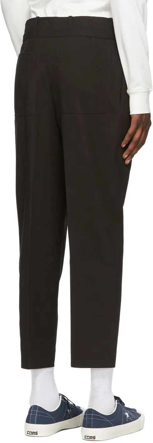 AMI Alexandre Mattiussi Black Drawstring Carrot Fit Trousers