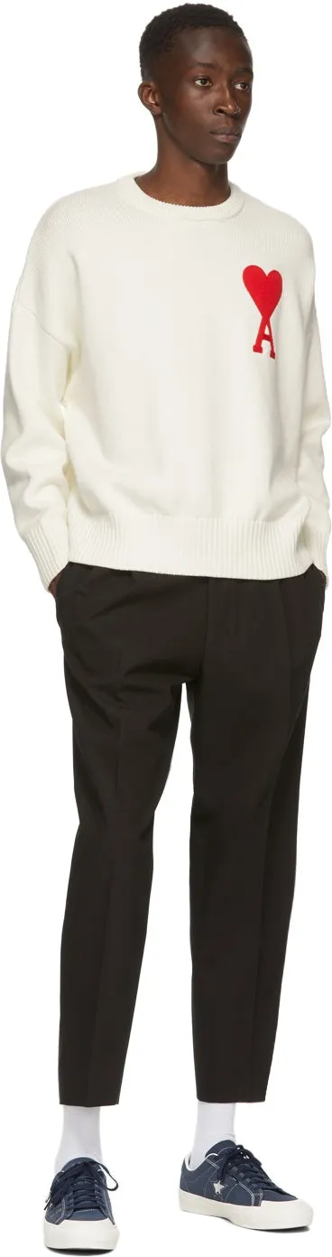 AMI Alexandre Mattiussi Black Drawstring Carrot Fit Trousers