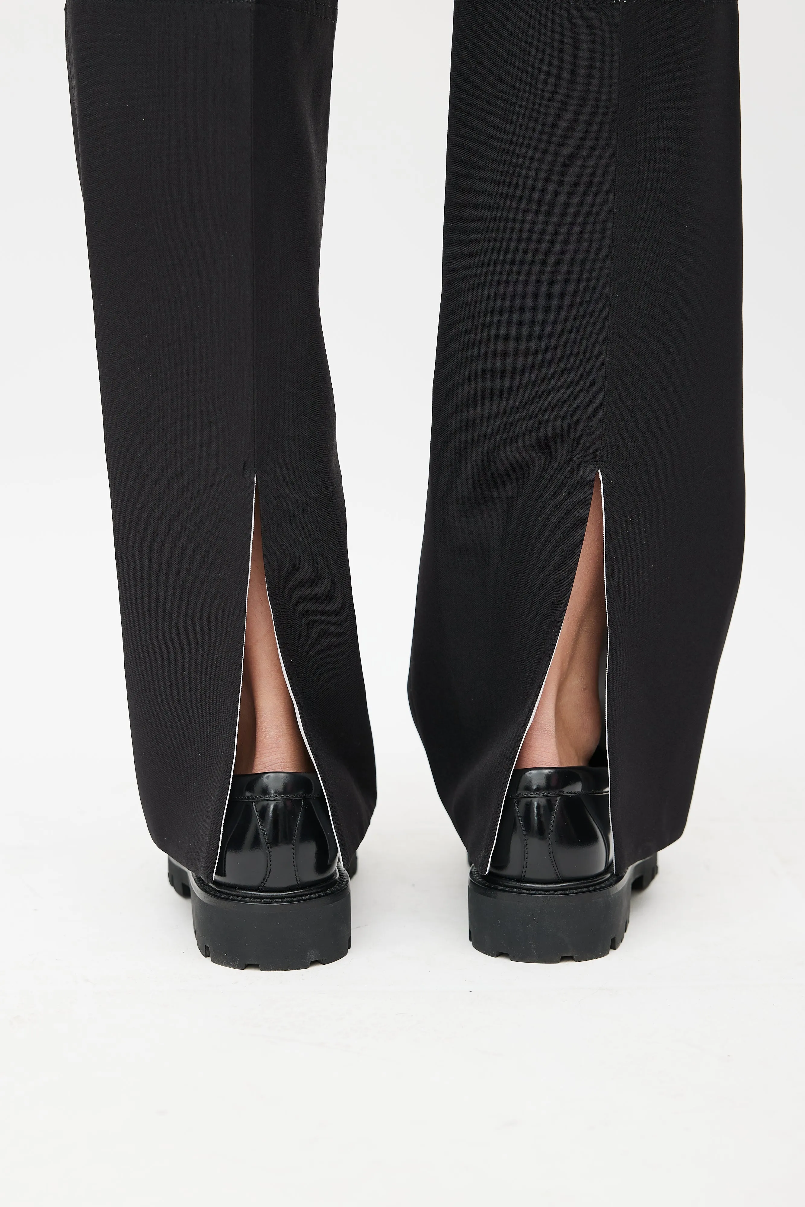 Black Back Ankle Slit Trouser