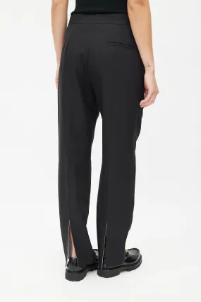 Black Back Ankle Slit Trouser