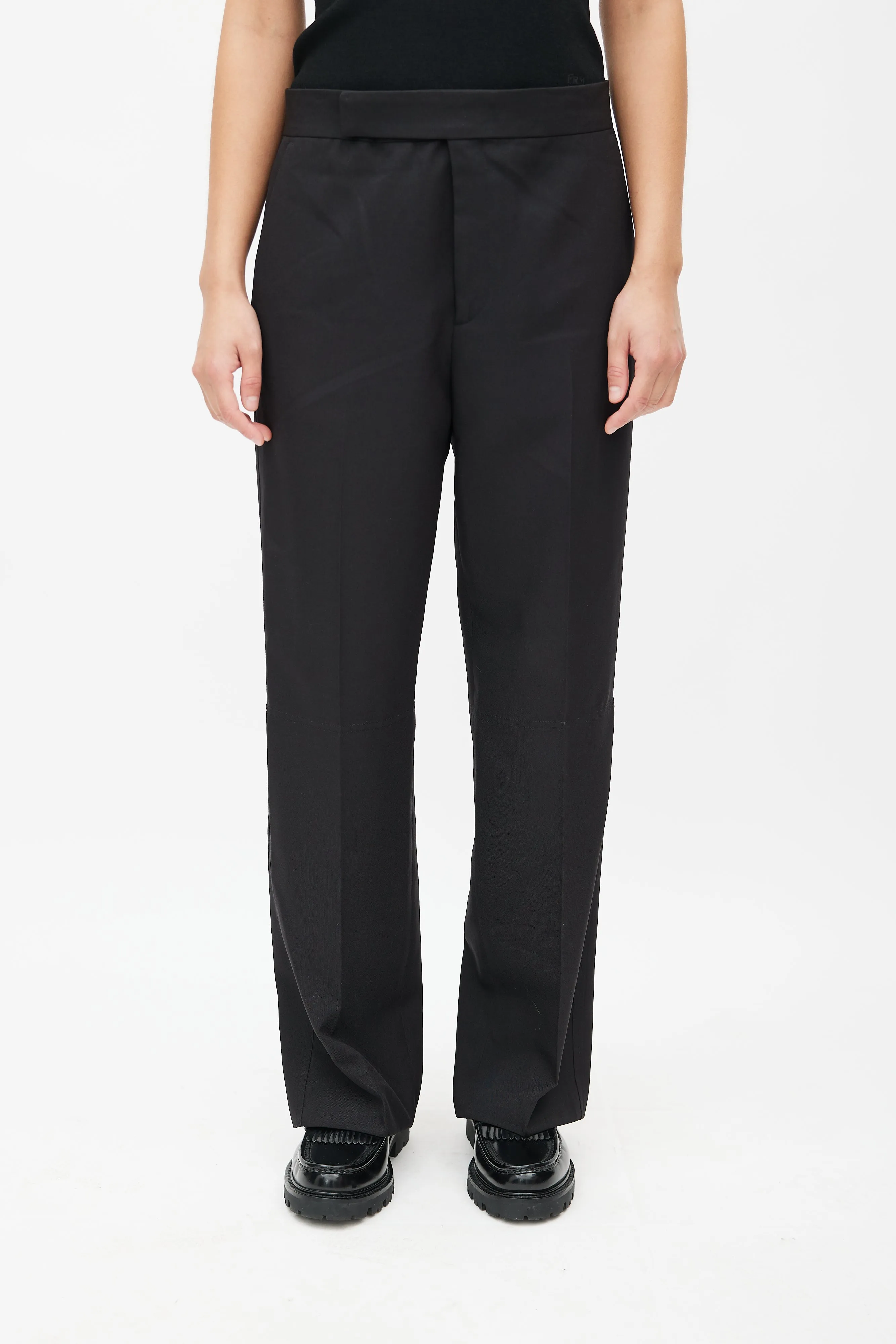 Black Back Ankle Slit Trouser