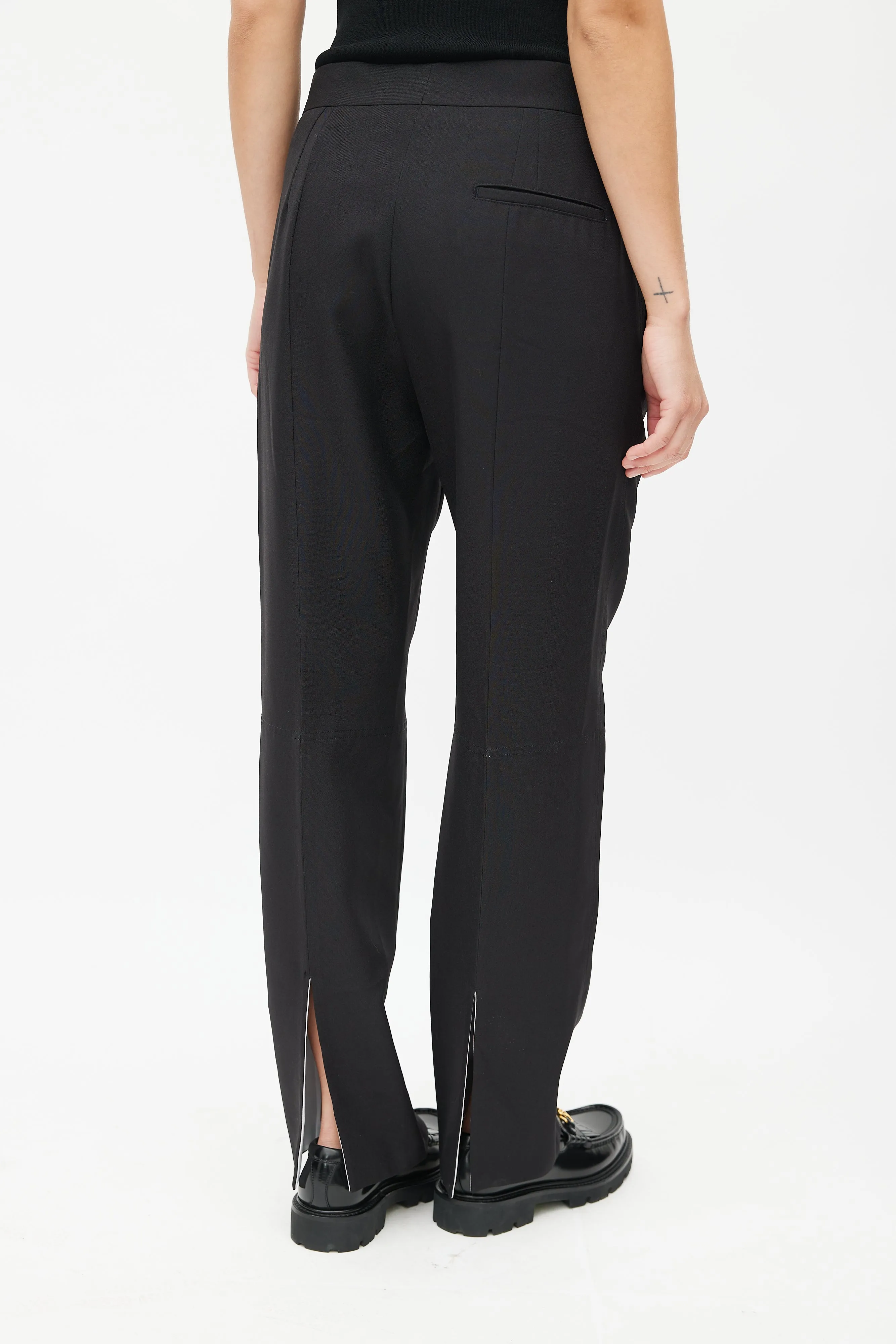 Black Back Ankle Slit Trouser