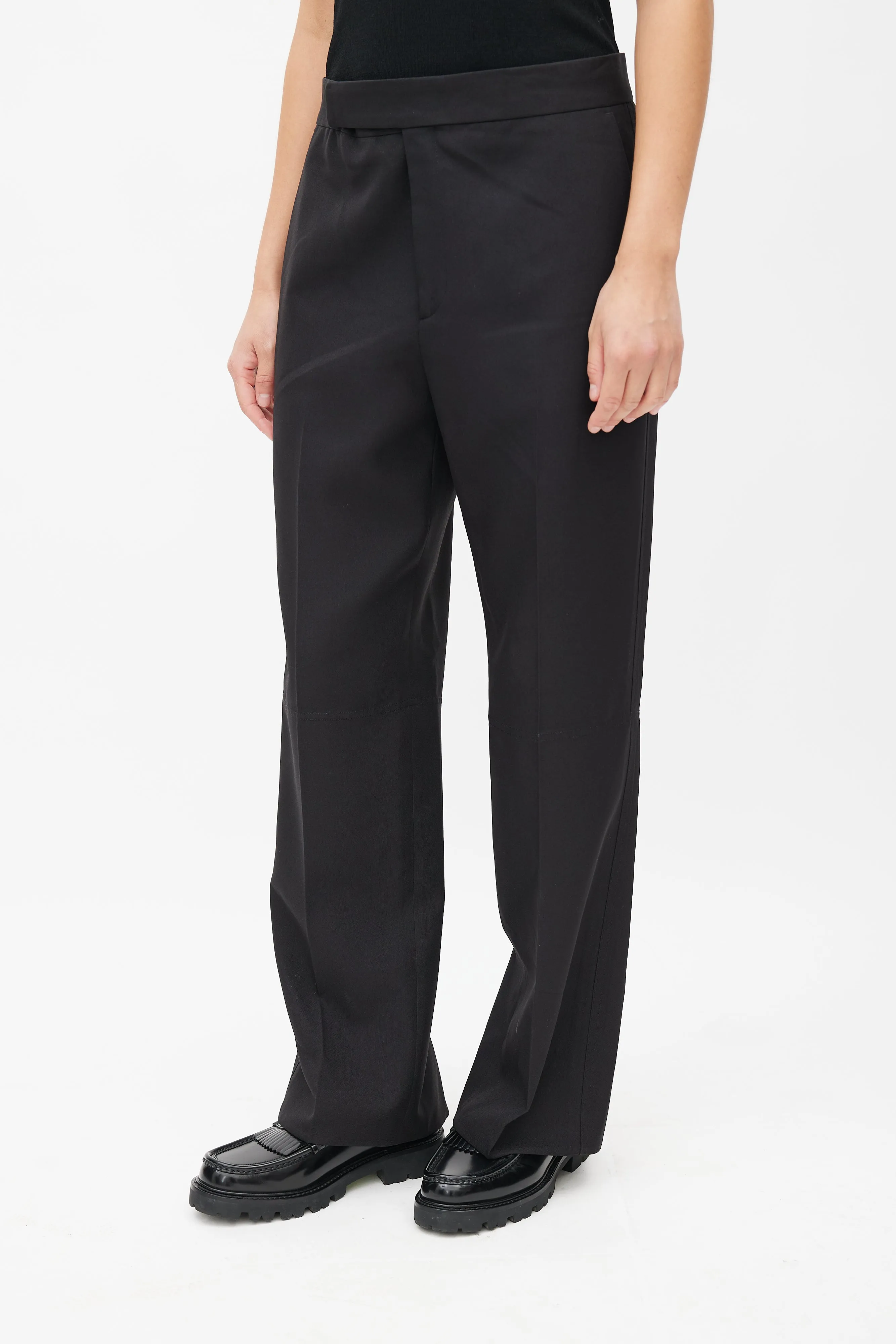Black Back Ankle Slit Trouser