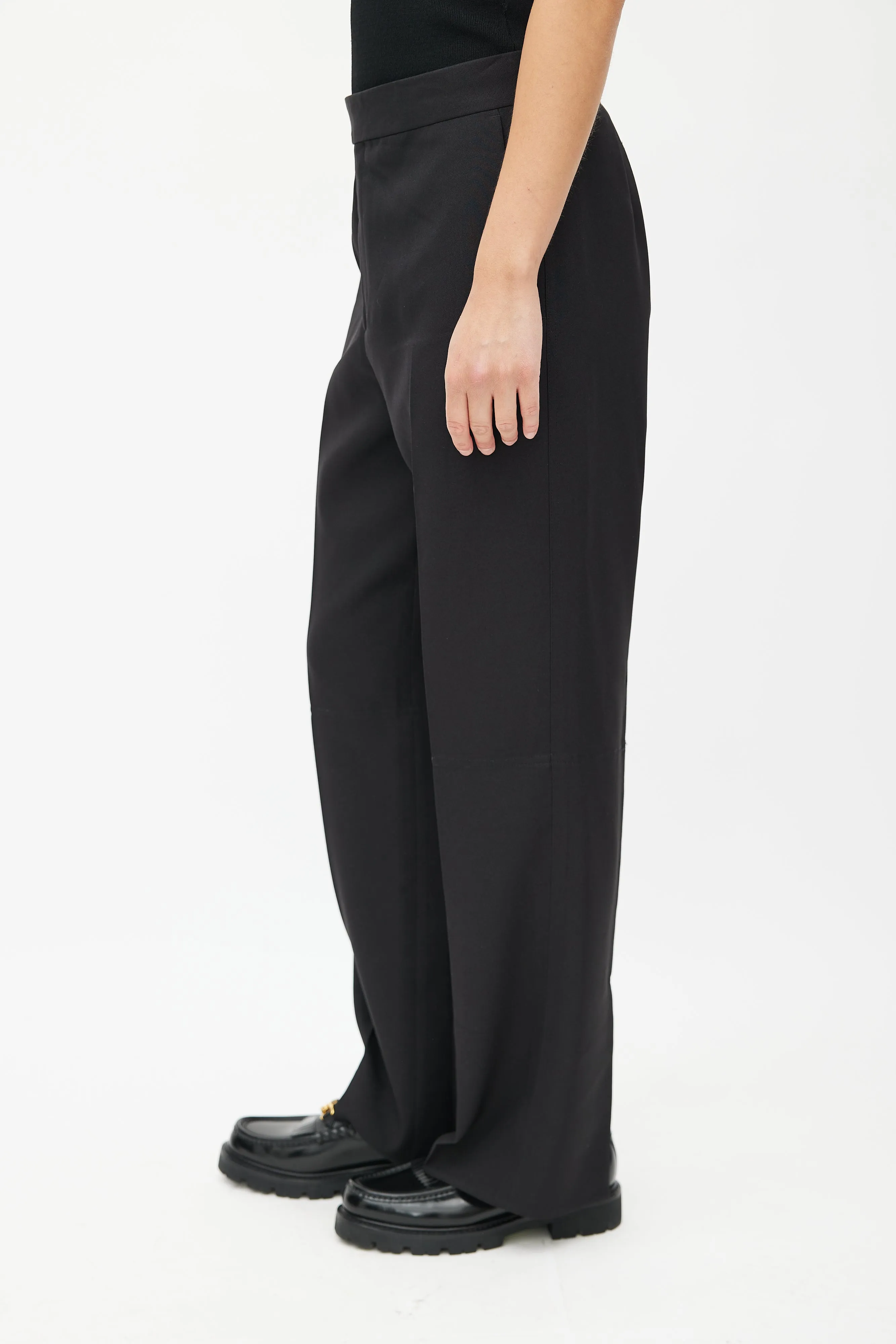 Black Back Ankle Slit Trouser