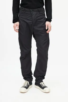 Black Nylon Tapered Trouser