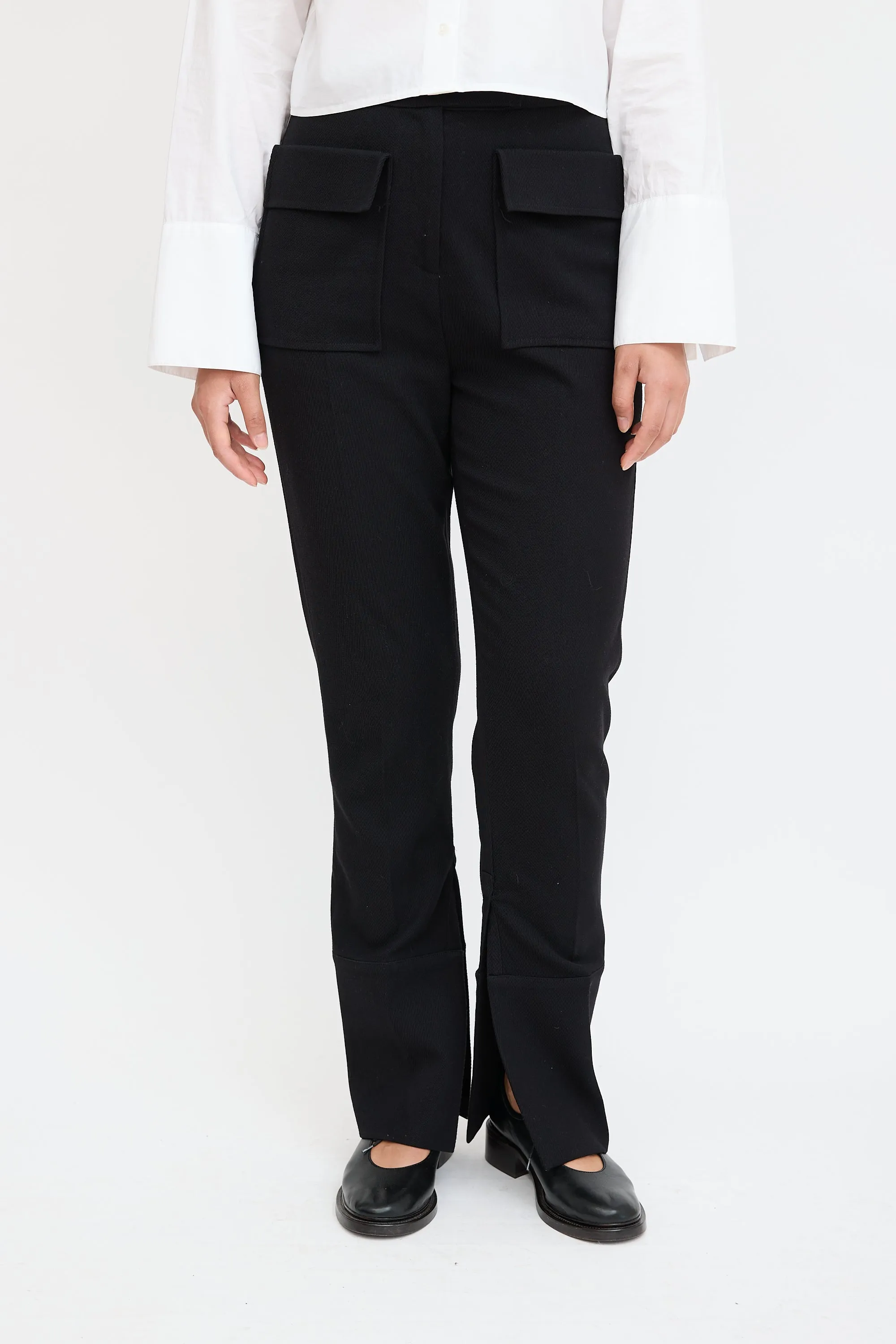 Black Split Cuffed Trouser