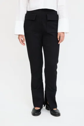 Black Split Cuffed Trouser