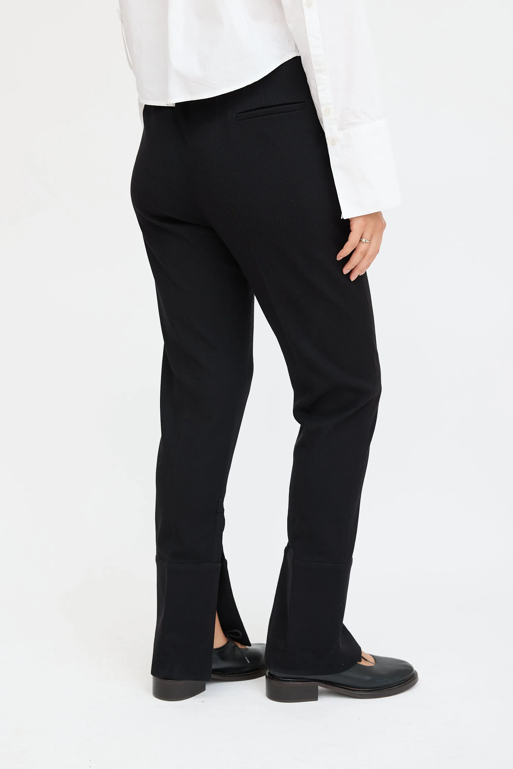 Black Split Cuffed Trouser