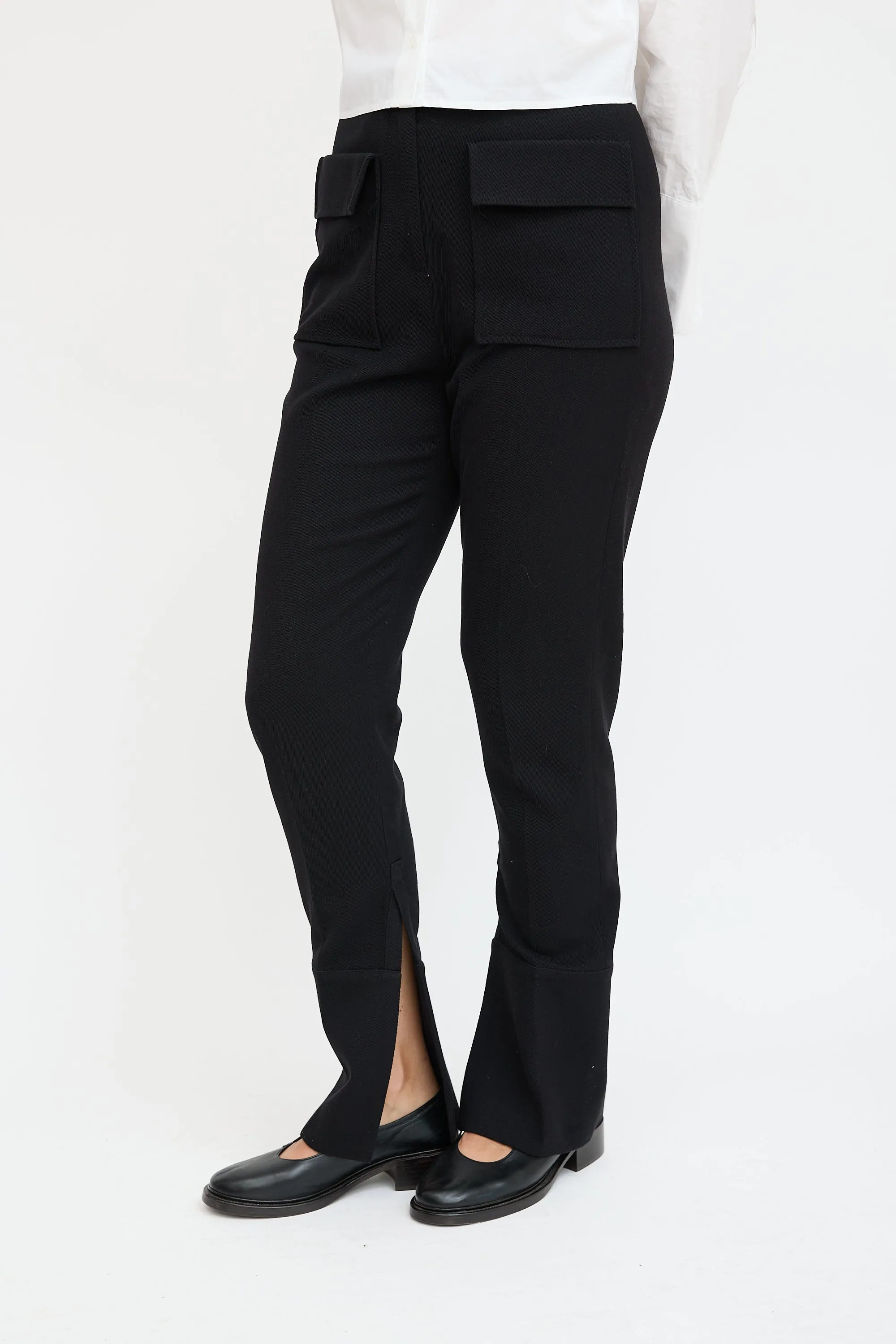 Black Split Cuffed Trouser