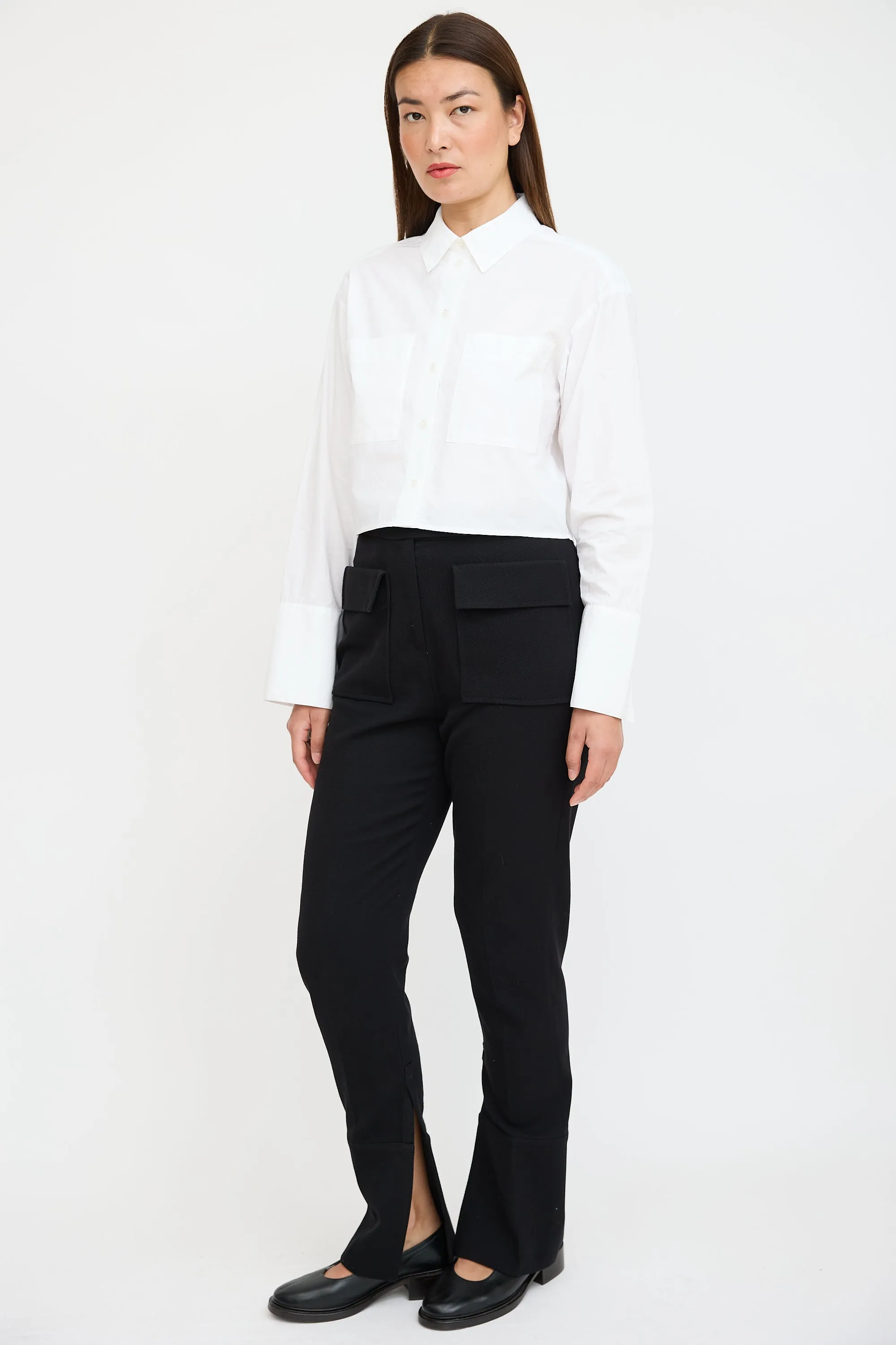 Black Split Cuffed Trouser
