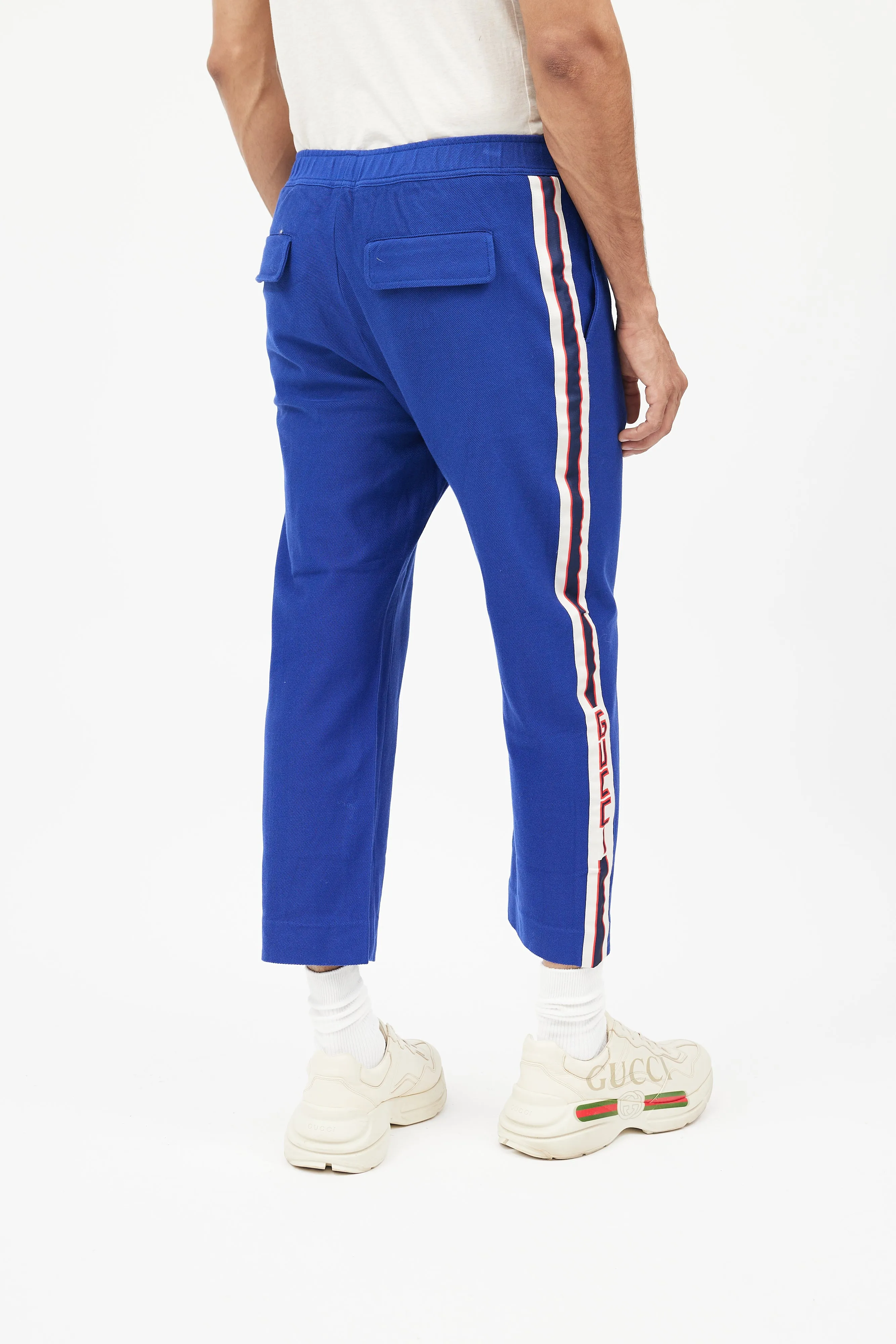 Blue & Cream Logo Cropped Trouser