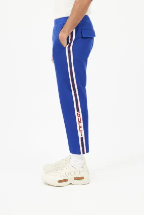 Blue & Cream Logo Cropped Trouser