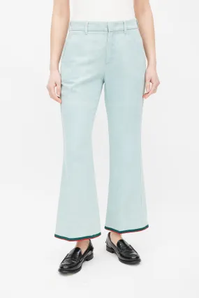 Blue & Multicolour Stripe Flare Jeans