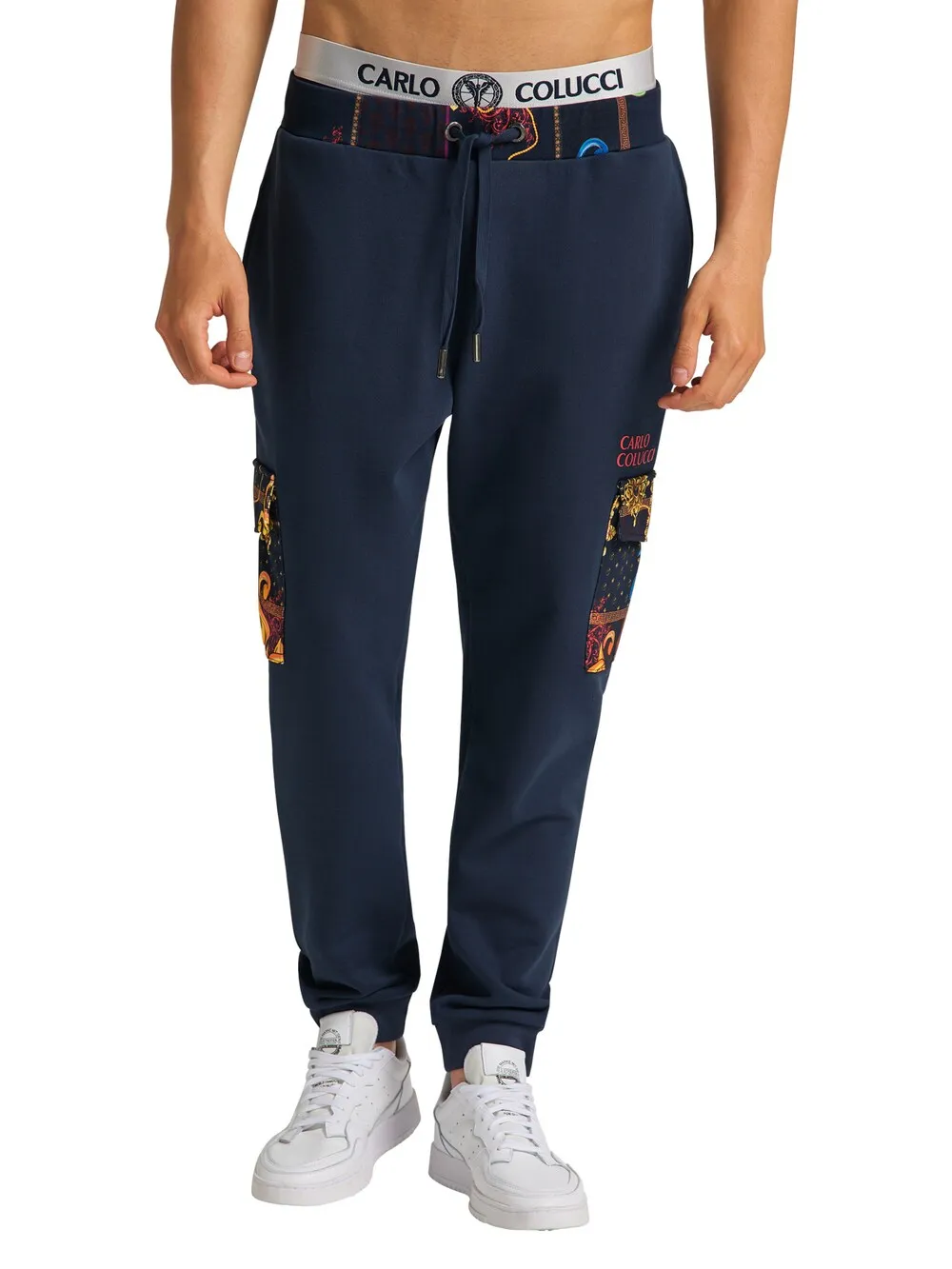 Carlo Colucci tapered trousers, navy blue