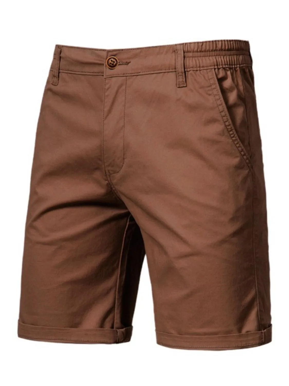 Casual Elastic Waist Shorts with Pockets