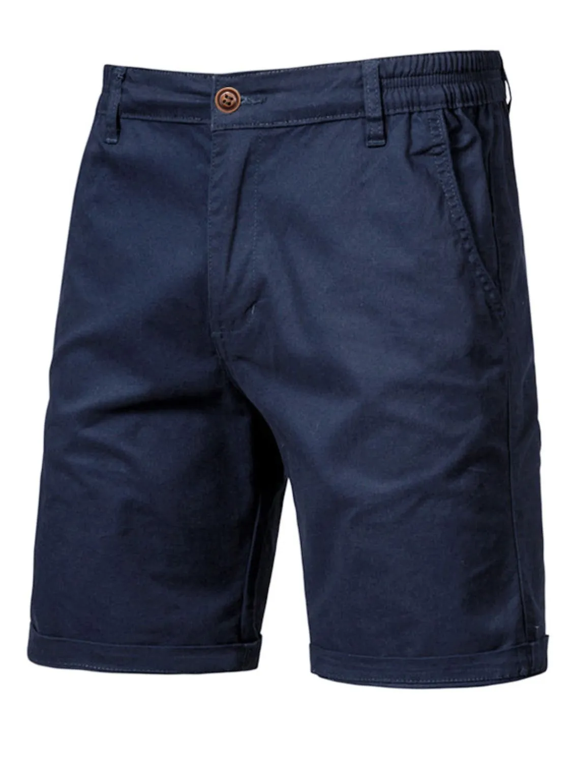 Casual Elastic Waist Shorts with Pockets