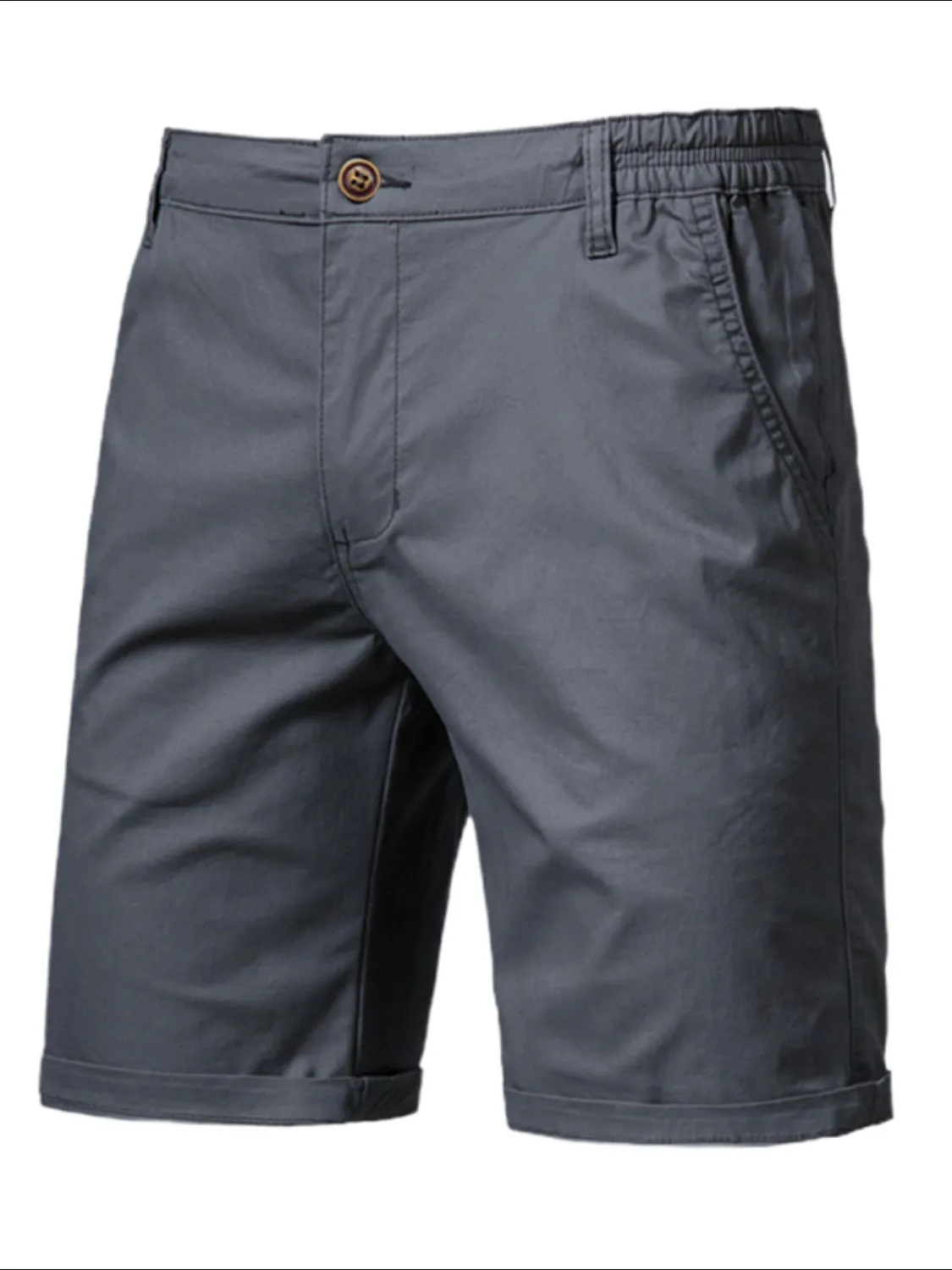 Casual Elastic Waist Shorts with Pockets