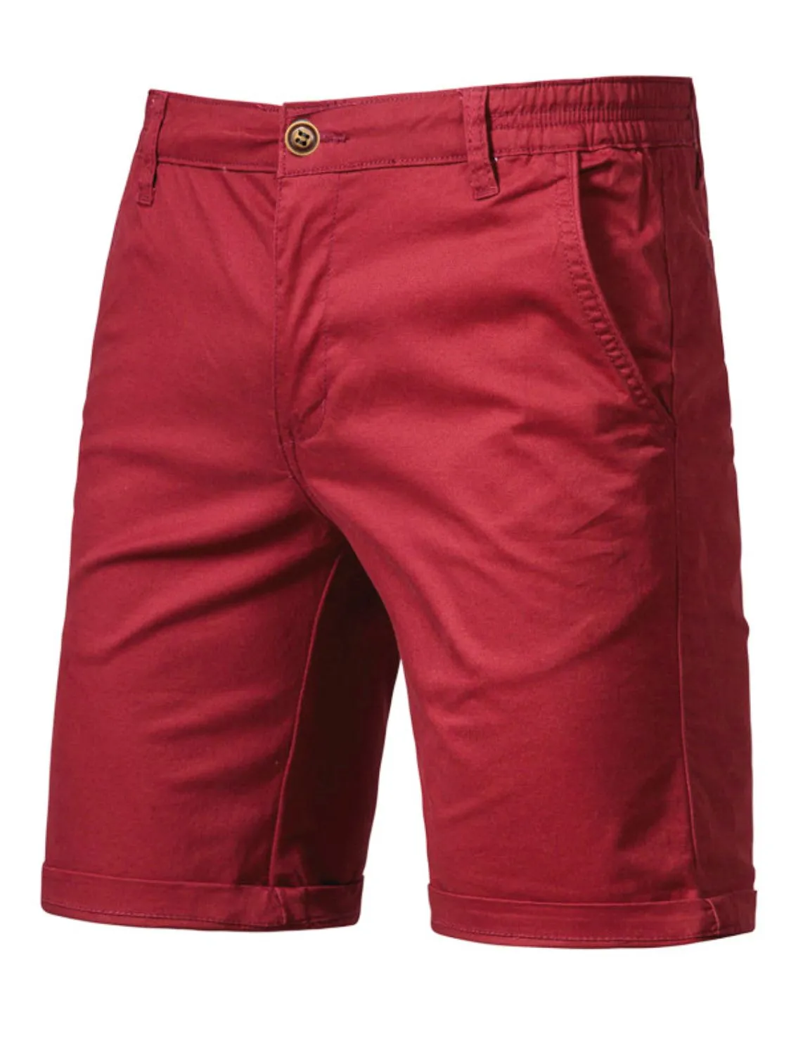 Casual Elastic Waist Shorts with Pockets