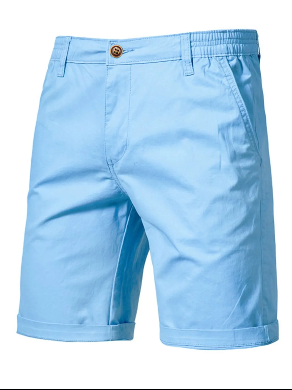 Casual Elastic Waist Shorts with Pockets