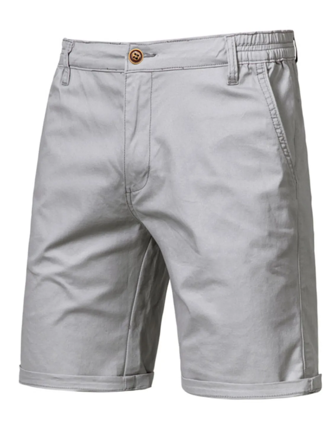 Casual Elastic Waist Shorts with Pockets