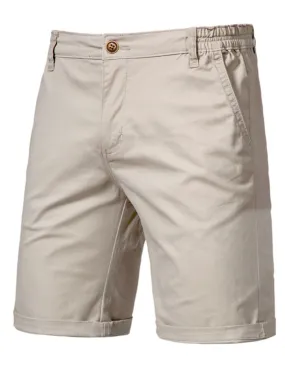 Casual Elastic Waist Shorts with Pockets