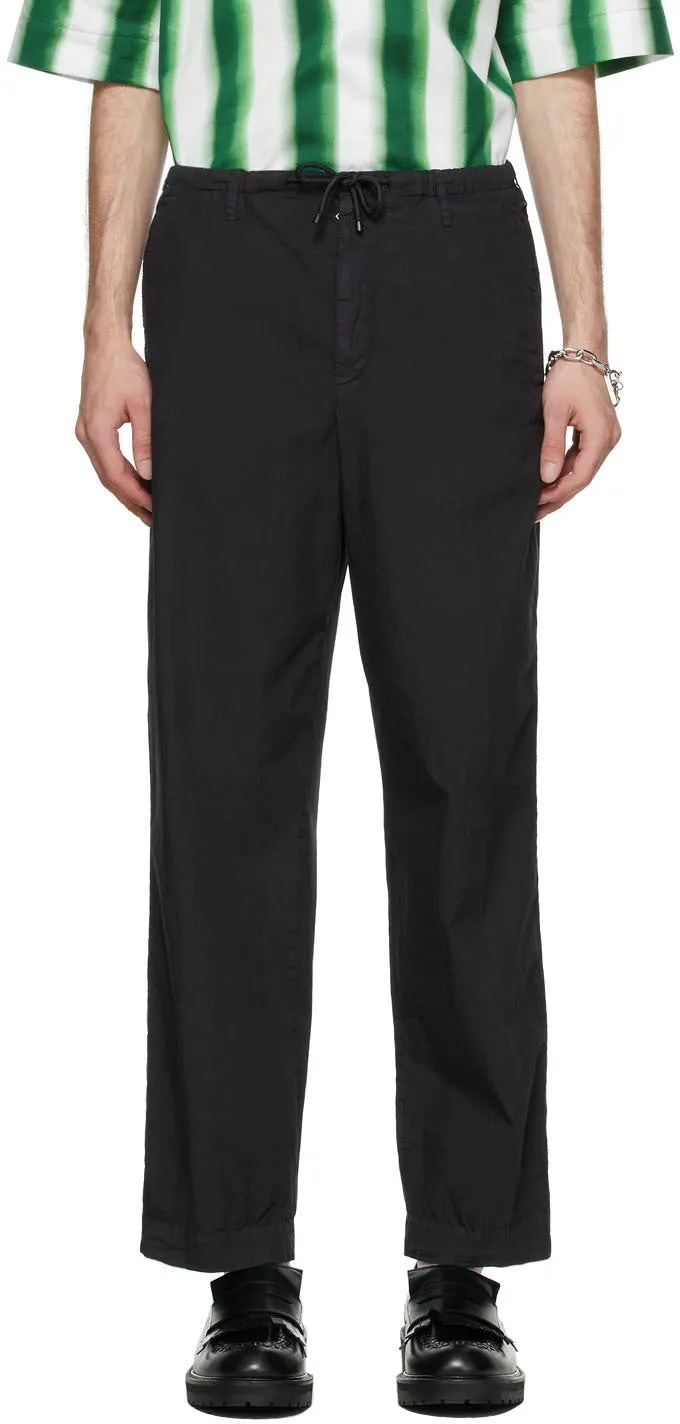 Dries Van Noten Black Poplin Trousers