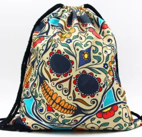 G117 Sugar Skull Drawstring Bag