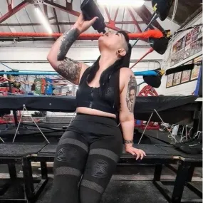 Hellbound Leggings | Black on Black Mesh Inserts Super Strong & Soft