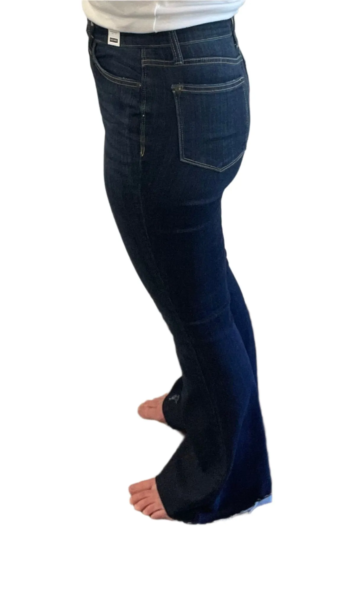 Judy Blue High Rise Raw Hem Dark Wash Flare Jean (Tall)