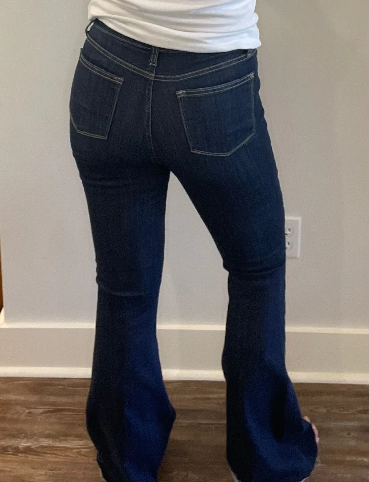 Judy Blue High Rise Raw Hem Dark Wash Flare Jean (Tall)