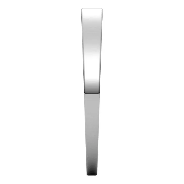 Platinum Flat Tapered Wedding Band, 2.5 mm Wide