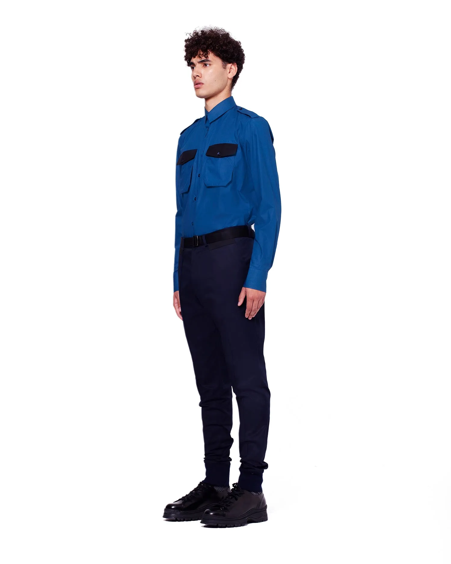 Ribbed Twill Trousers - Navy