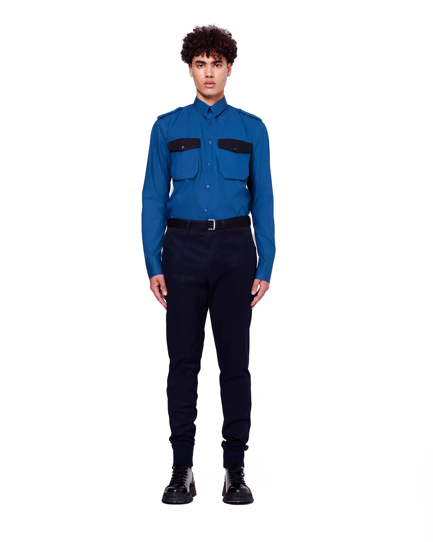 Ribbed Twill Trousers - Navy