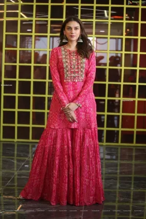 Sharara Set With Knee Length Kurti