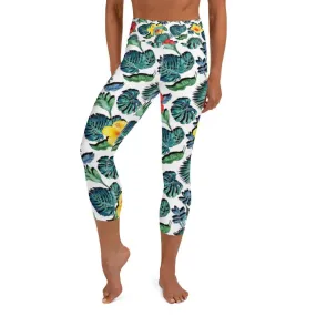 Tropical Hibiscus Capri Leggings