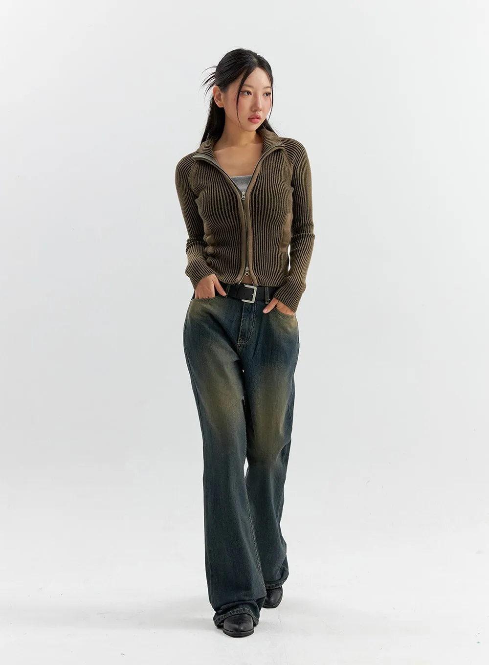 Vintage Wash Flare Jeans CO306