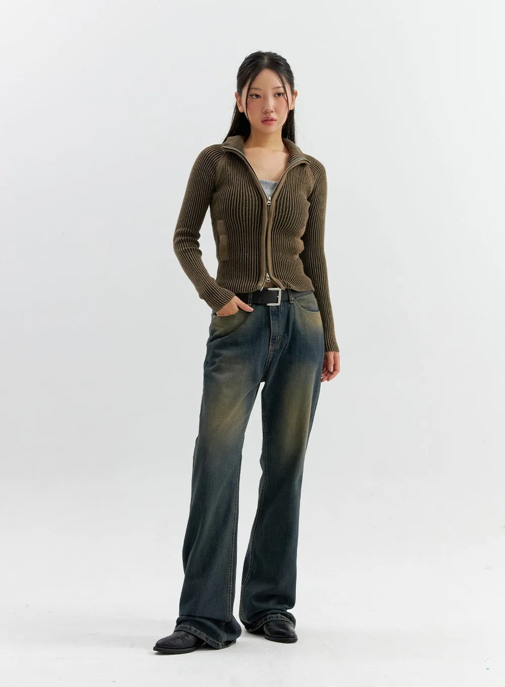 Vintage Wash Flare Jeans CO306