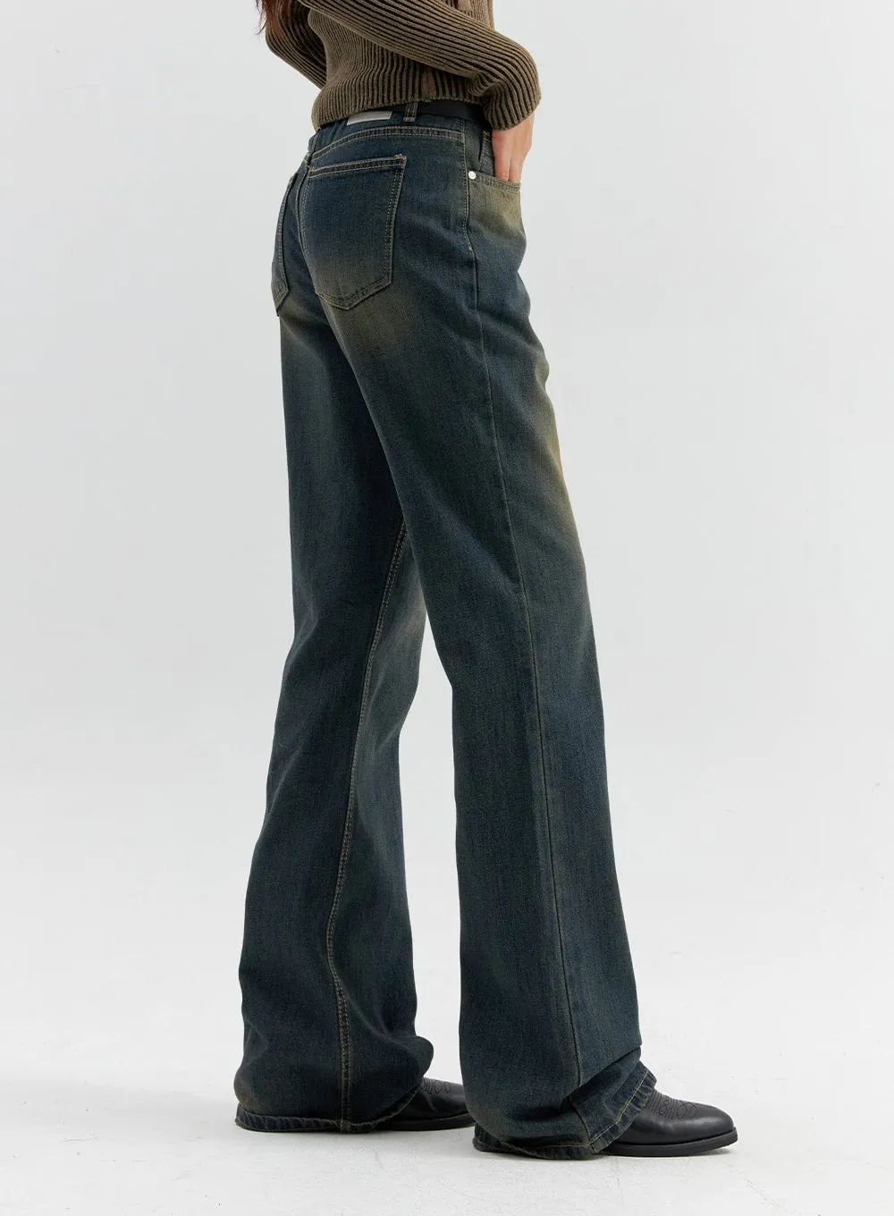 Vintage Wash Flare Jeans CO306