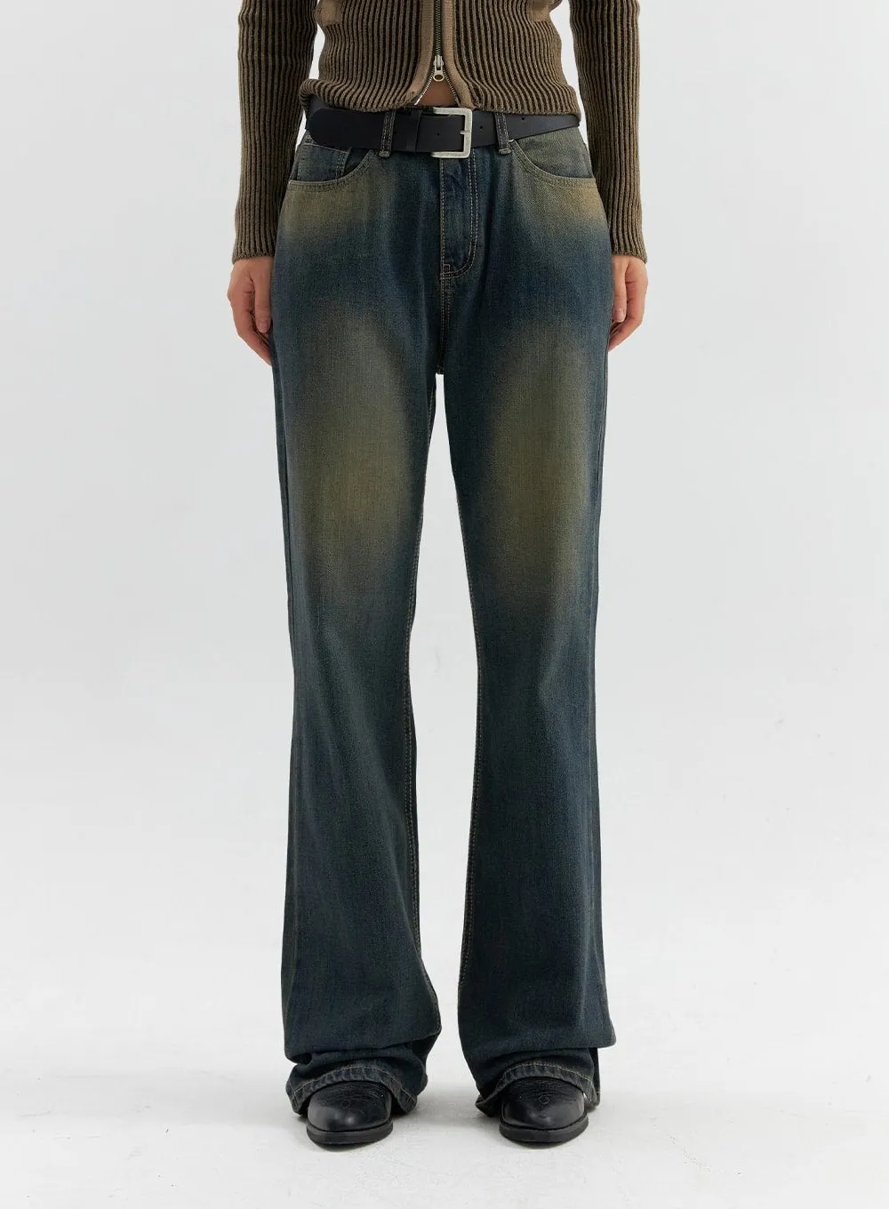 Vintage Wash Flare Jeans CO306