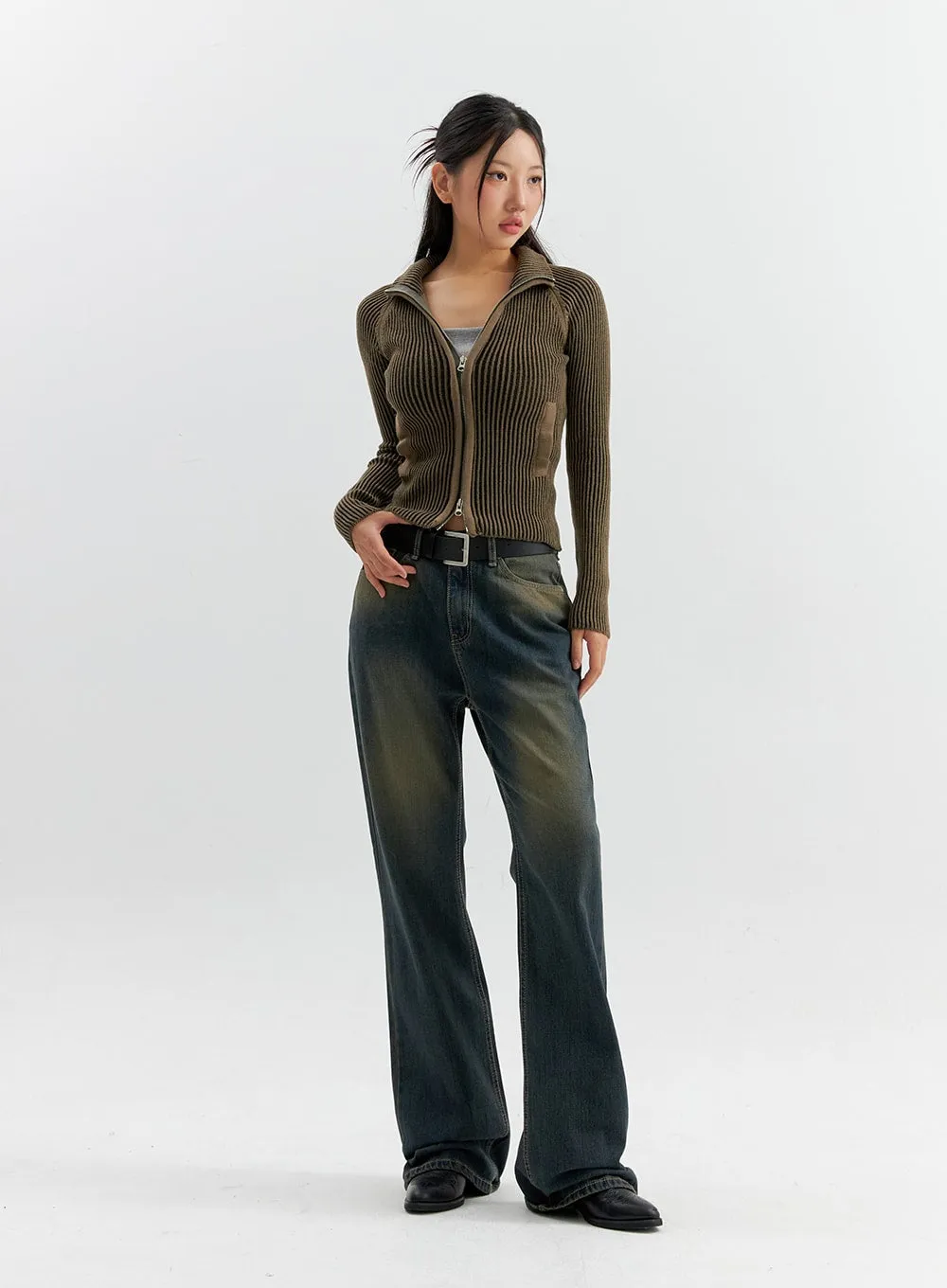 Vintage Wash Flare Jeans CO306