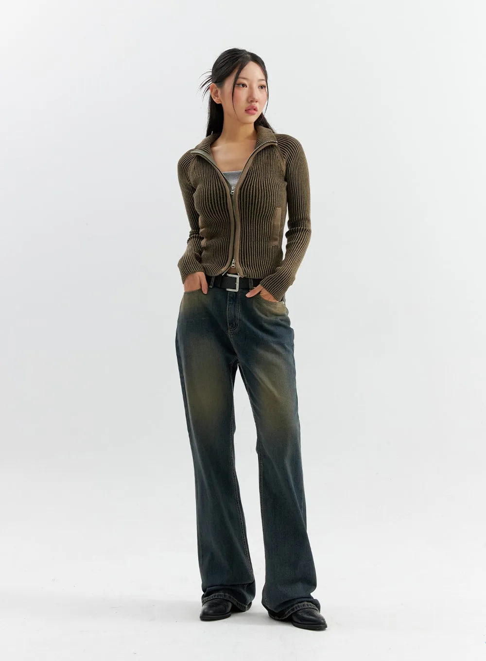 Vintage Wash Flare Jeans CO306